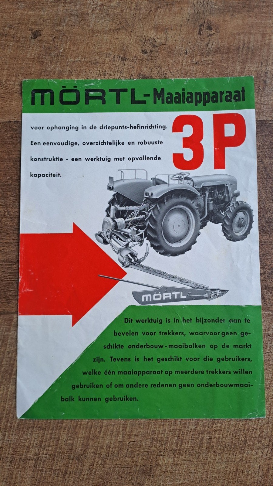 Oude folder MÖRTL maaiapparaat 3 P , vingerbalk, messenbalk, Ophalen of Verzenden, Zo goed als nieuw, Folder
