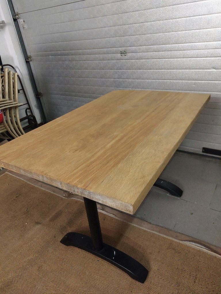 Mooie tuintafel met eiken blad, Tuin en Terras, Ophalen, Gebruikt, Rechthoekig, Hout