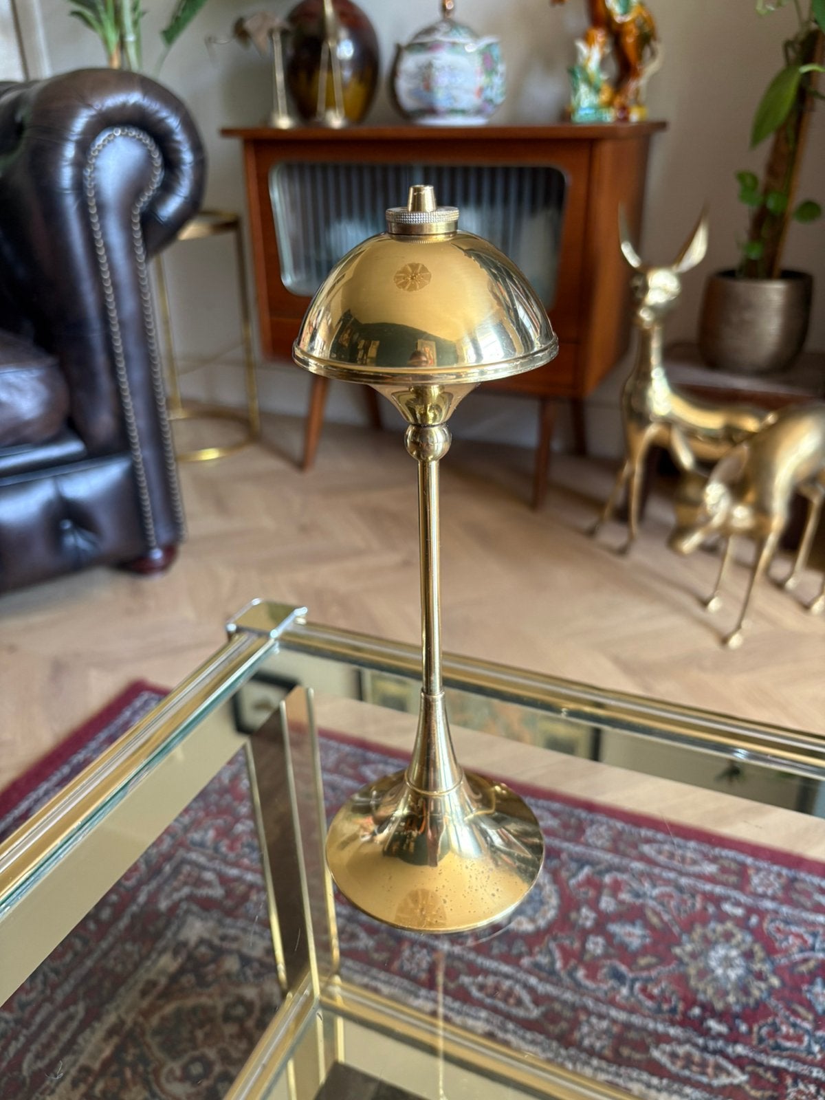 Vintage olielamp messing, Ophalen of Verzenden, Overige materialen