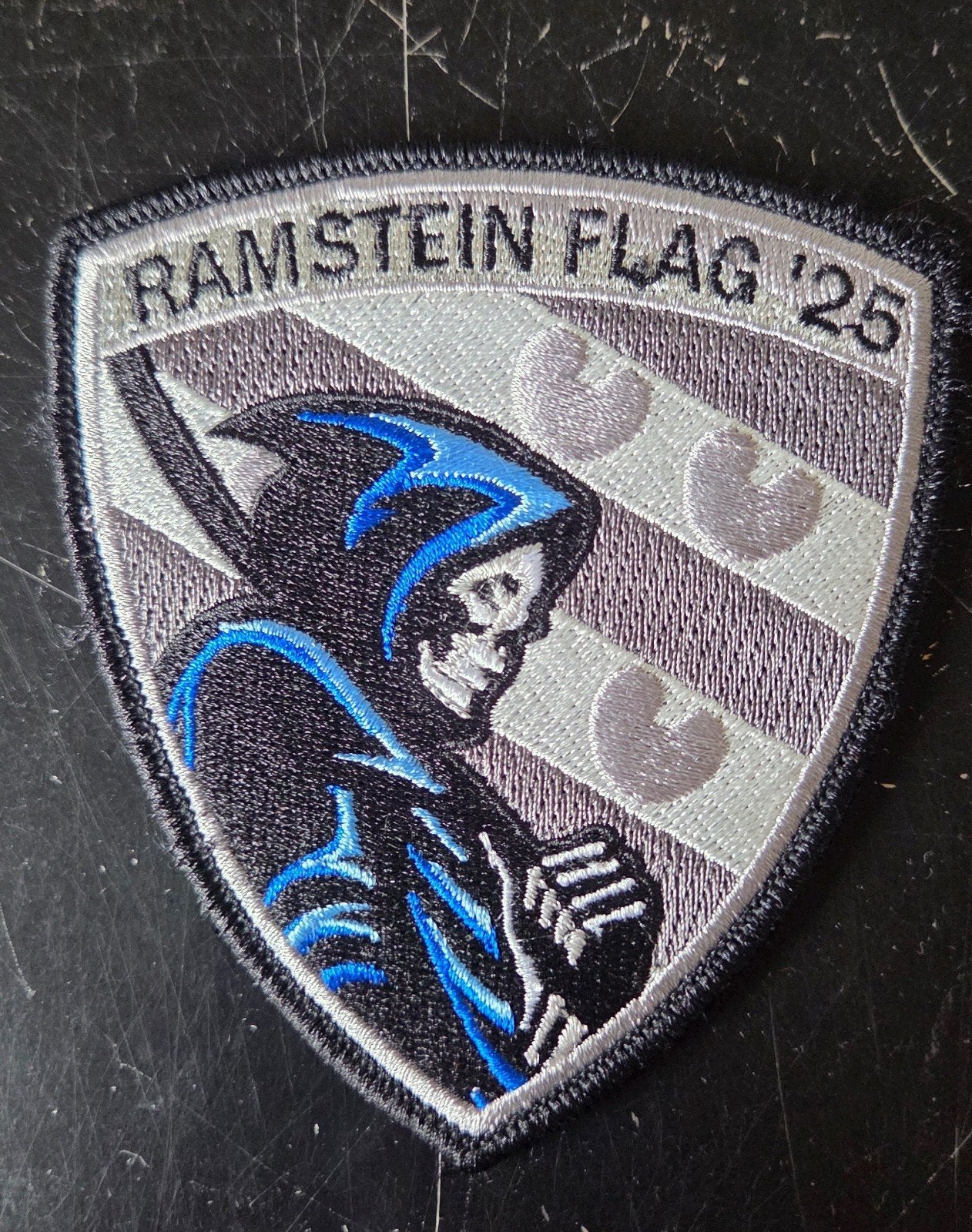 Ramstein flag patch MQ9 Reaper, Verzamelen, Ophalen of Verzenden, Zo goed als nieuw, Patch, Badge of Embleem
