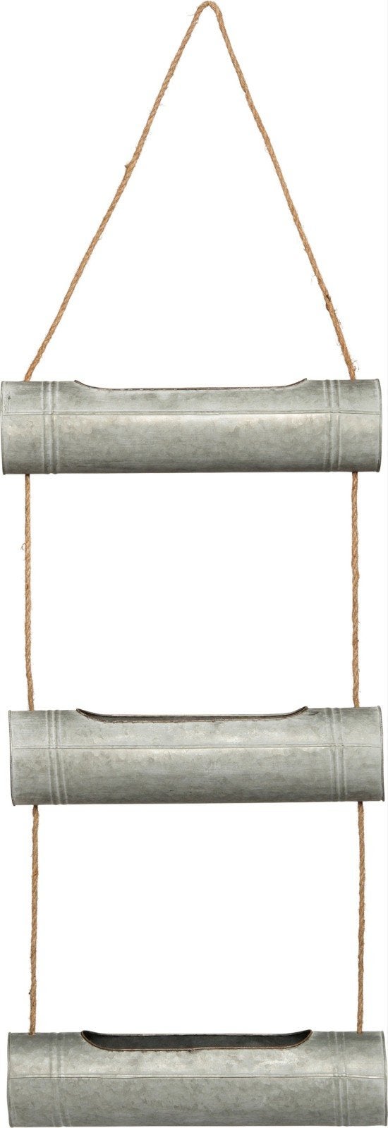 Nieuw! Zinken hangpot met drie bakken van Intratuin, Tuin en Terras, Ophalen, Minder dan 30 cm, Rond, Nieuw