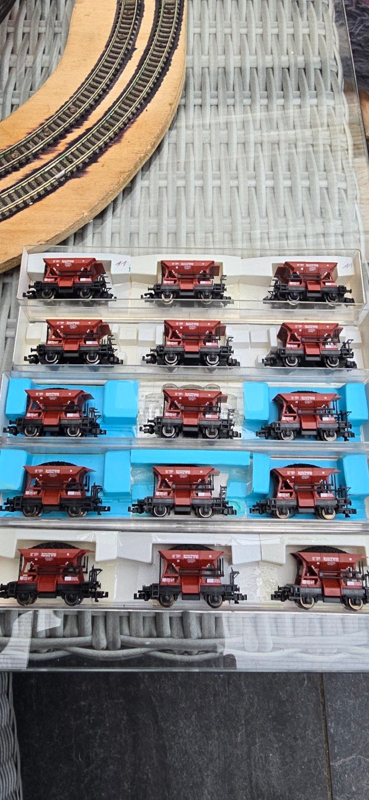fleischmann piccolo 8228 DR Talbot kolenwagon 15 stuks!, Gebruikt, Fleischmann, Ophalen of Verzenden, Gelijkstroom