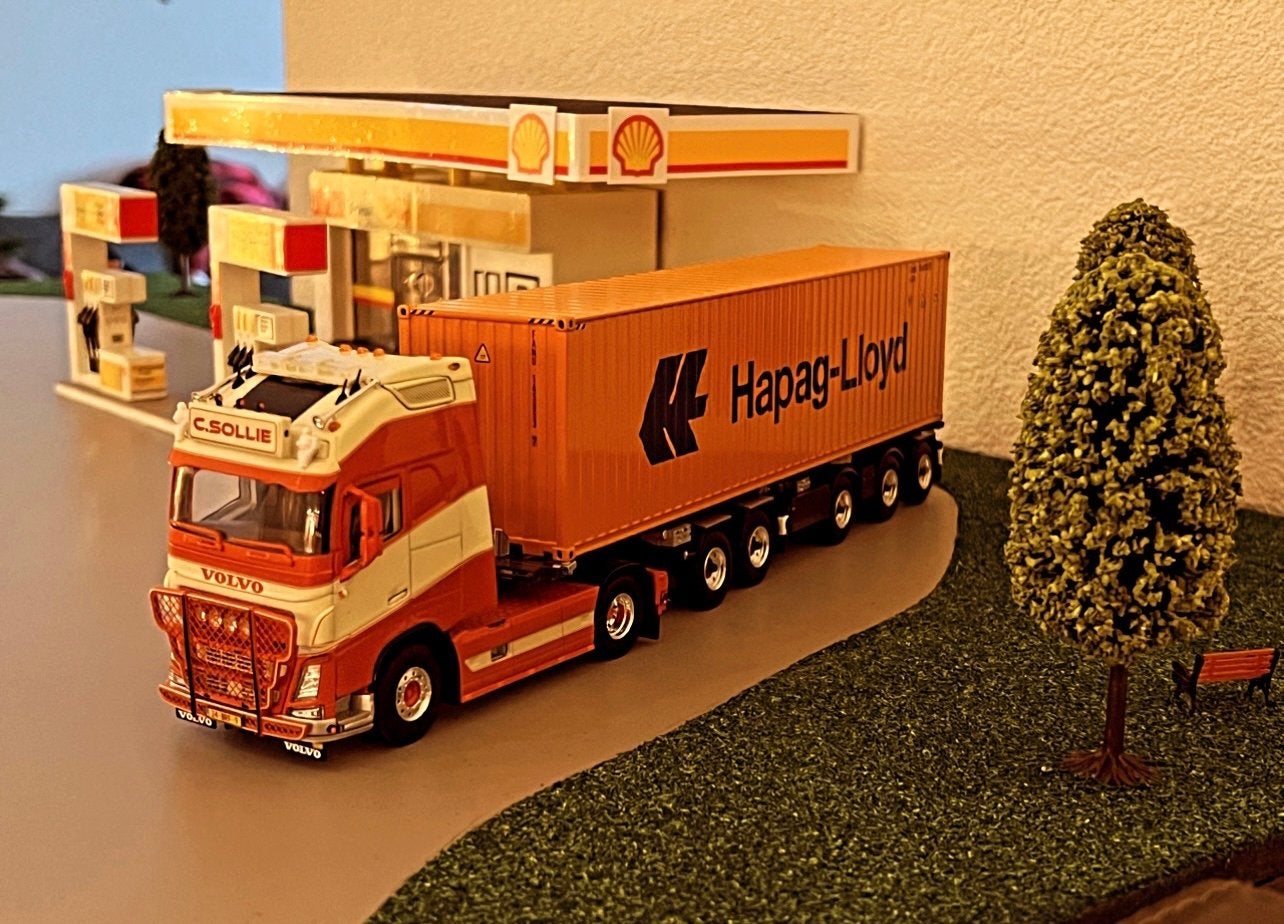 WSI Volvo C Sollie met WSI breker en container, Hobby en Vrije tijd, Modelauto's | 1:50, Ophalen of Verzenden, Nieuw, Bus of Vrachtwagen