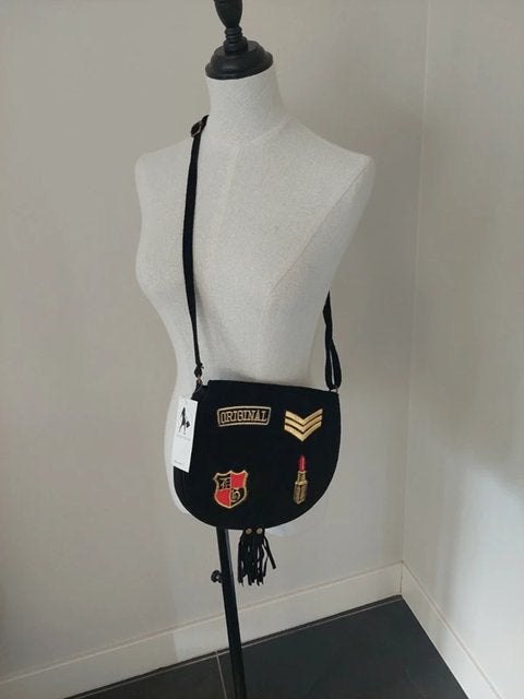 Stoere leren tas / schoudertas zwart - nieuw - koopje!, Overige merken, Zwart, Nieuw, Ophalen of Verzenden