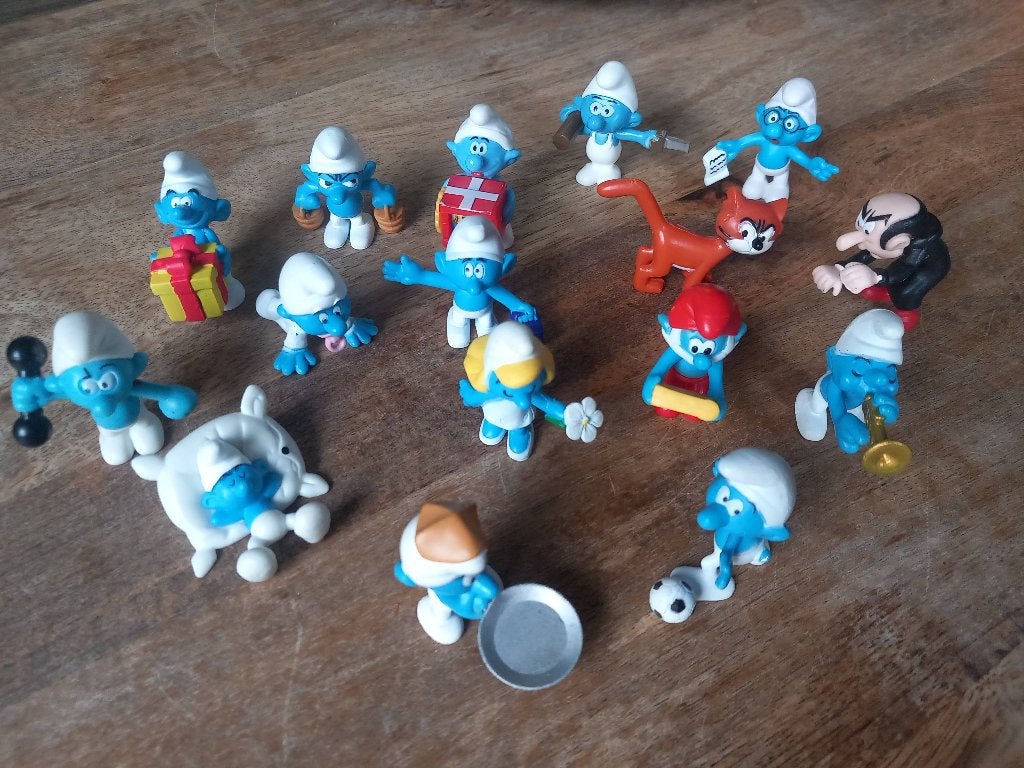 Complete set 15 Albert Heijn Smurfen 2008 – originele serie, Ophalen of Verzenden, Zo goed als nieuw, Verschillende Smurfen, Poppetje, Figuurtje of Knuffel
