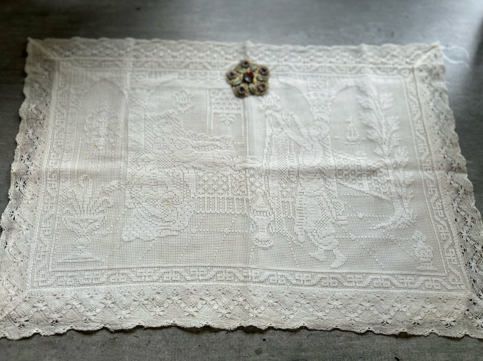 Antiek opberg zak kant voor slopen zakdoeken gratis broche, Antiek en Kunst, Ophalen of Verzenden