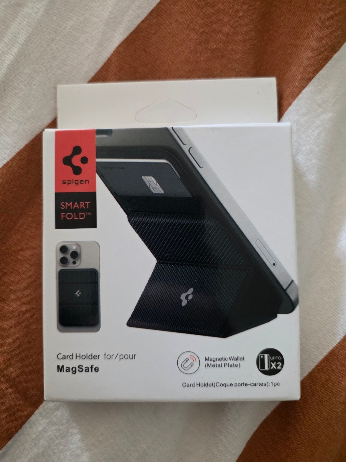 Spigen Smart Fold MagSafe Kaarthouder/Standaard Zwart, Telecommunicatie, Kunststof, Zwart, Kaarthouder, Nieuw