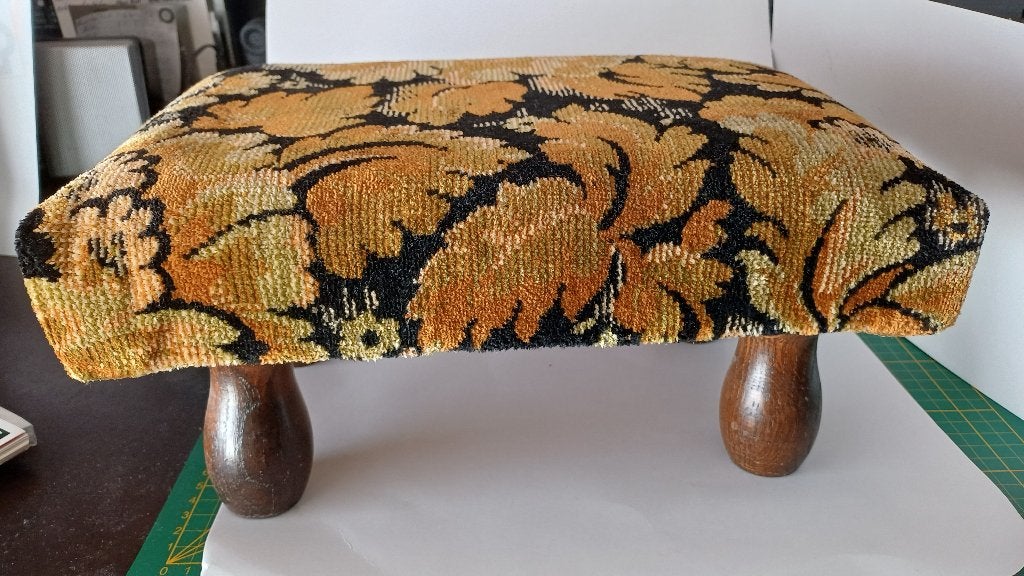 Voetenbankje, Minder dan 50 cm, Gebruikt, Vintage bankje, Minder dan 50 cm