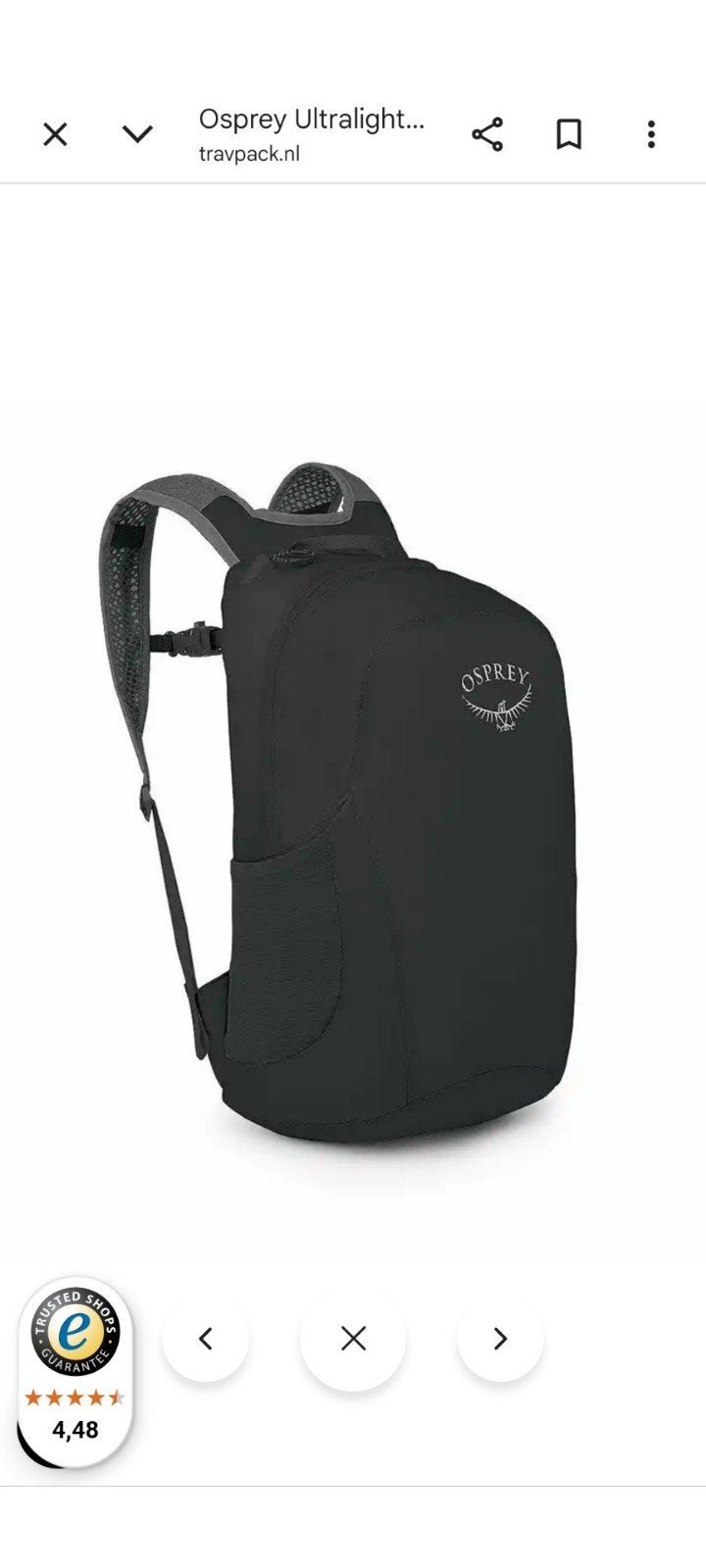 Osprey ultralight  stuff pack - tas zwart, Ophalen of Verzenden, Nieuw, Overige merken