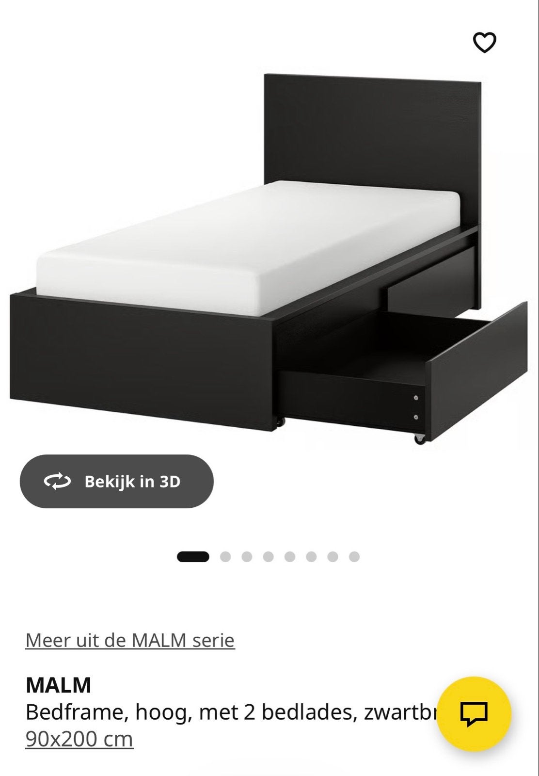2 x IKEA MALM Bedframe, hoog, met 2 bedlades, zwartbruin, Huis en Inrichting, Ophalen, 90 cm, Eenpersoons, Zwart