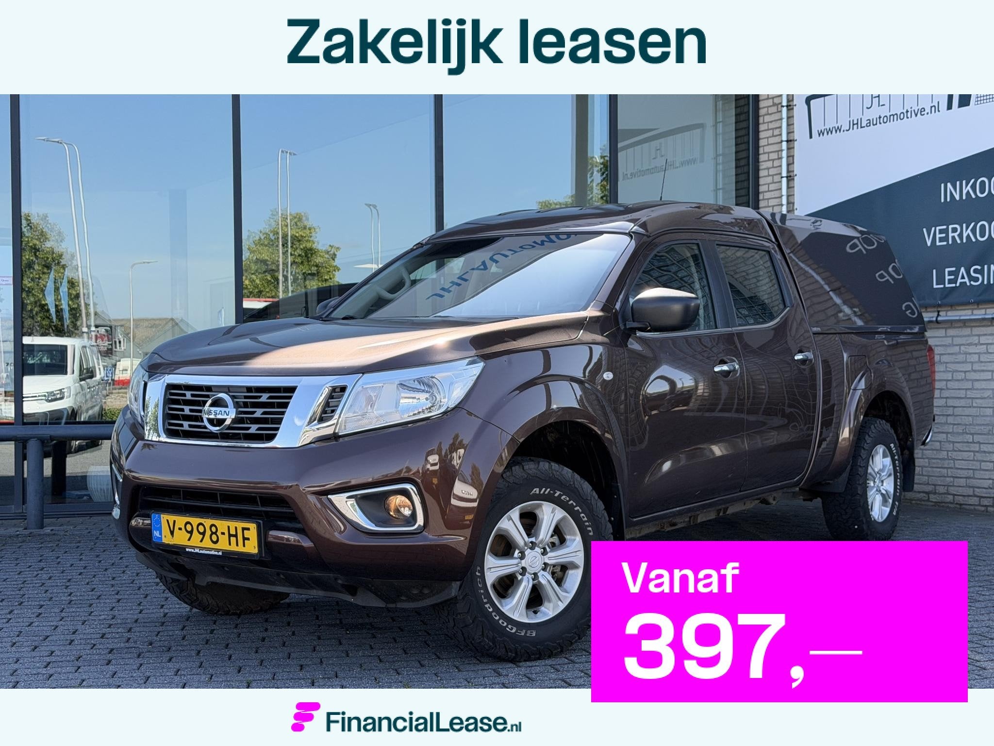 Nissan Navara 2.3 dCi Acenta DoubleCab Veth*5PERS*A/C*CRUISE, Stof, Gebruikt, 4 cilinders, Bruin