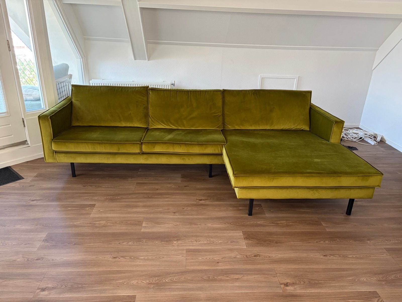 BePureHome Rodeo bank met chaise longue, olijfgroen, Ophalen, Zo goed als nieuw, Stof