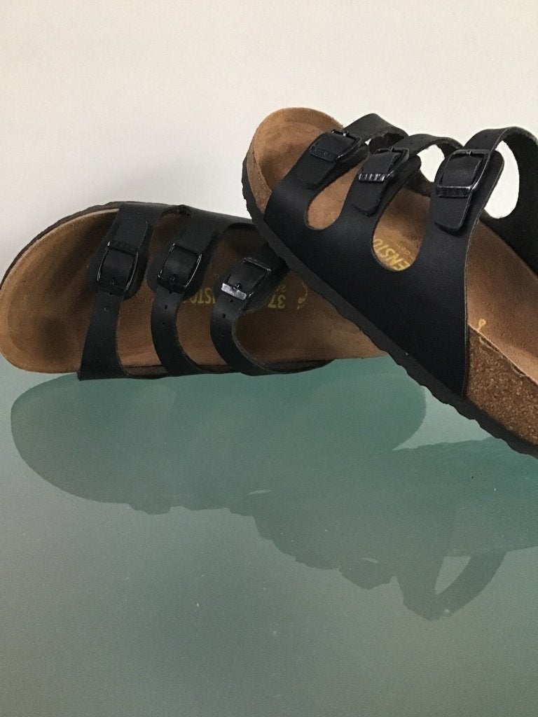 Birkenstock Florida 37 | Zwart | Gratis verzenden, Slippers, Verzenden, Zwart, Zo goed als nieuw