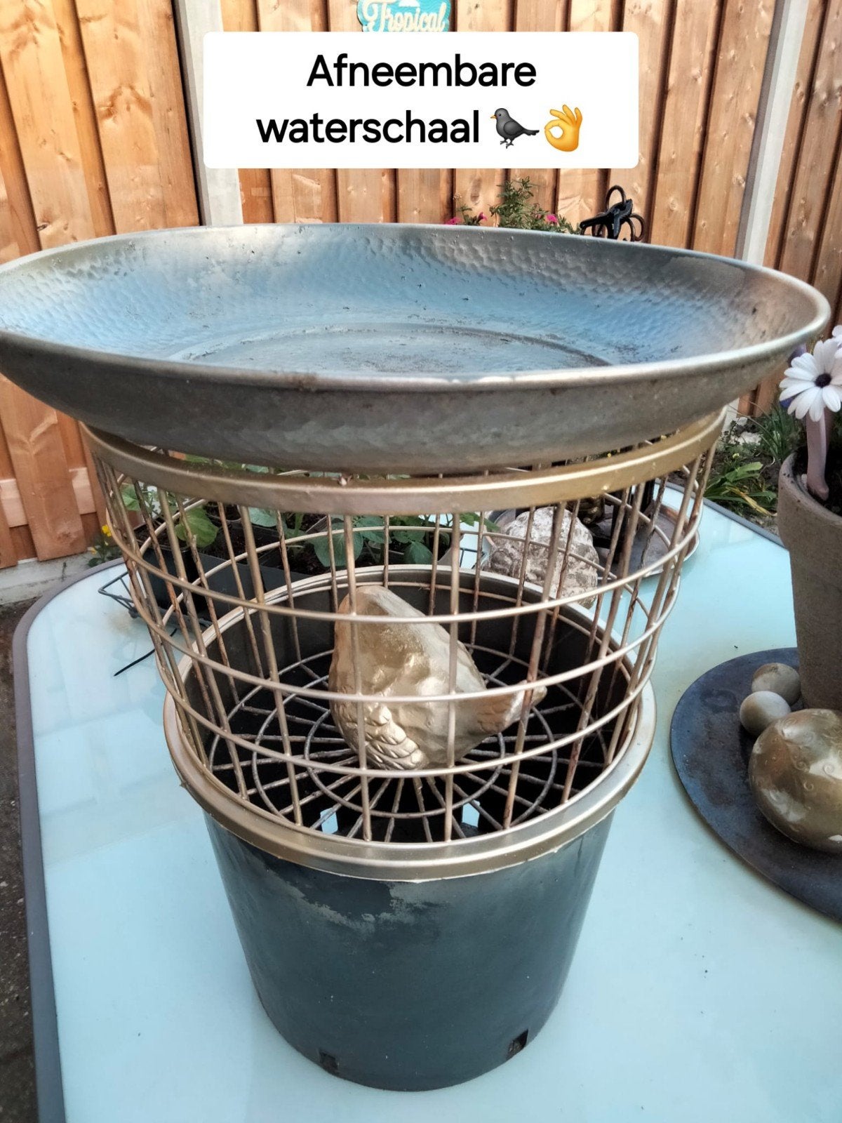 TuinFonteintje /Vogelbad 🌿🐦‍⬛ inclusief solar verlichting, Ophalen