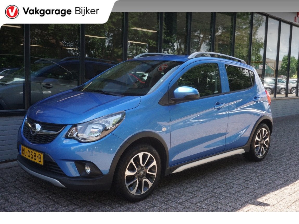 Opel KARL 1.0 Rocks Online Edition Trekhaak/Navi! (bj 2017), Stof, Gebruikt, Euro 6, Blauw