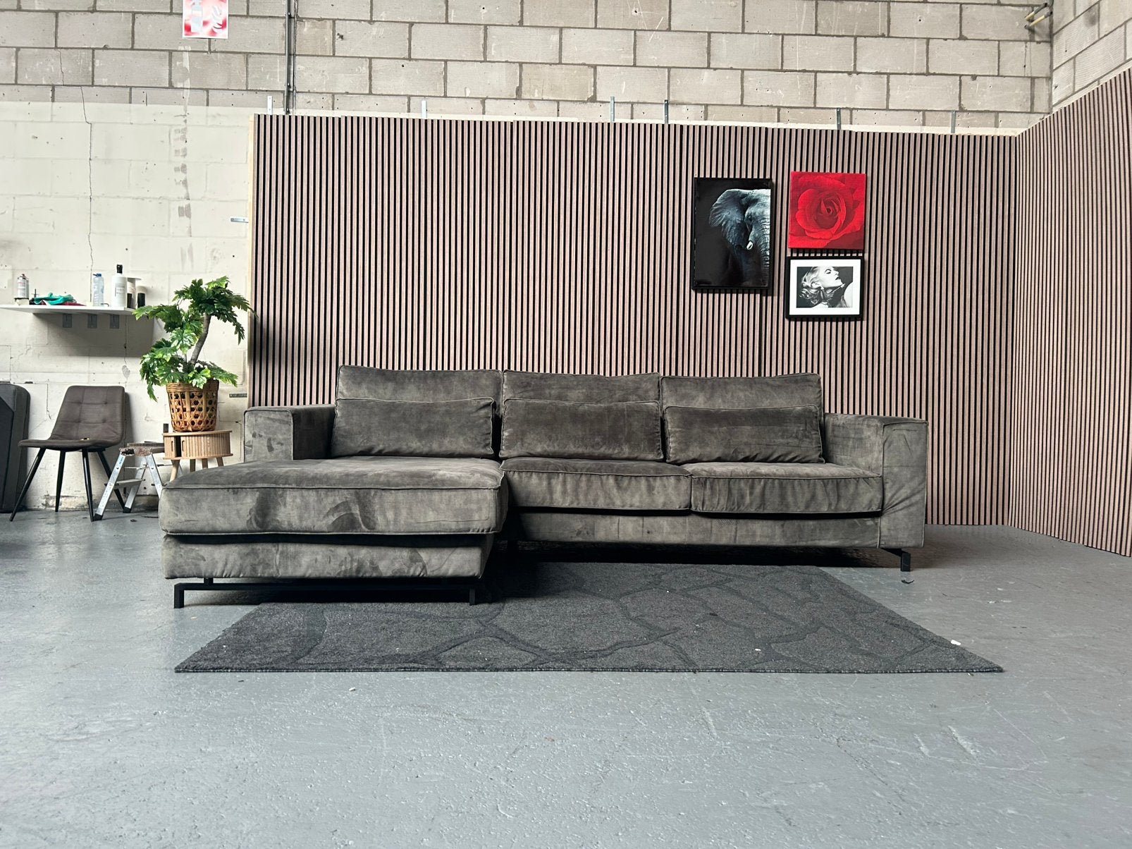 GRATIS LEVERING Loungebank Velvet Groen 312X200 GEREINIGD, 300 cm of meer, Ophalen of Verzenden, Zo goed als nieuw, Vierpersoons of meer