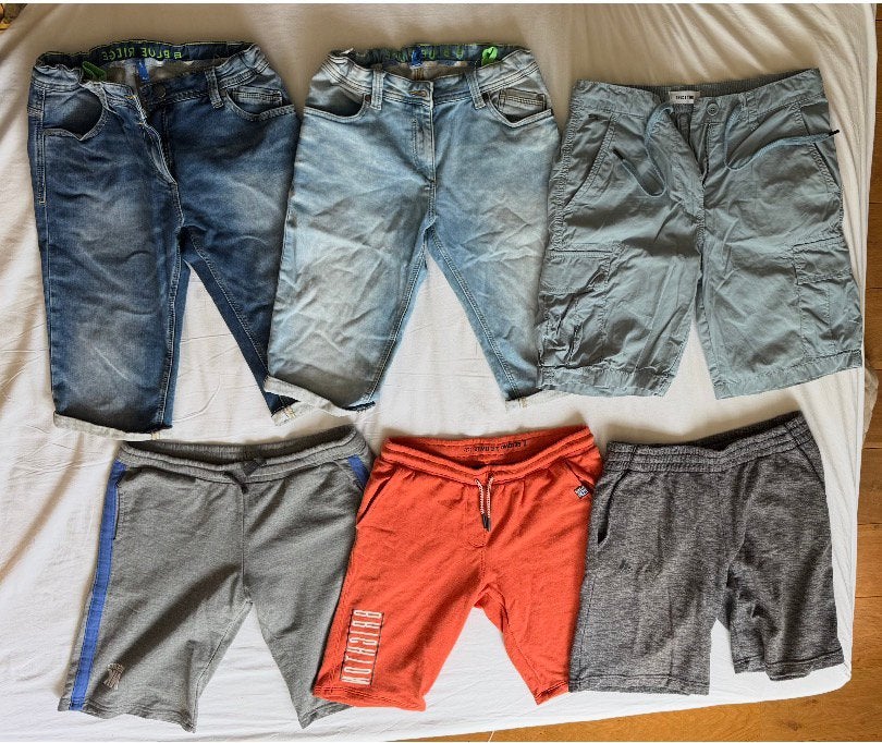 Pakket korte broeken, maat 170, katoen en spijker, Ophalen of Verzenden, Zo goed als nieuw