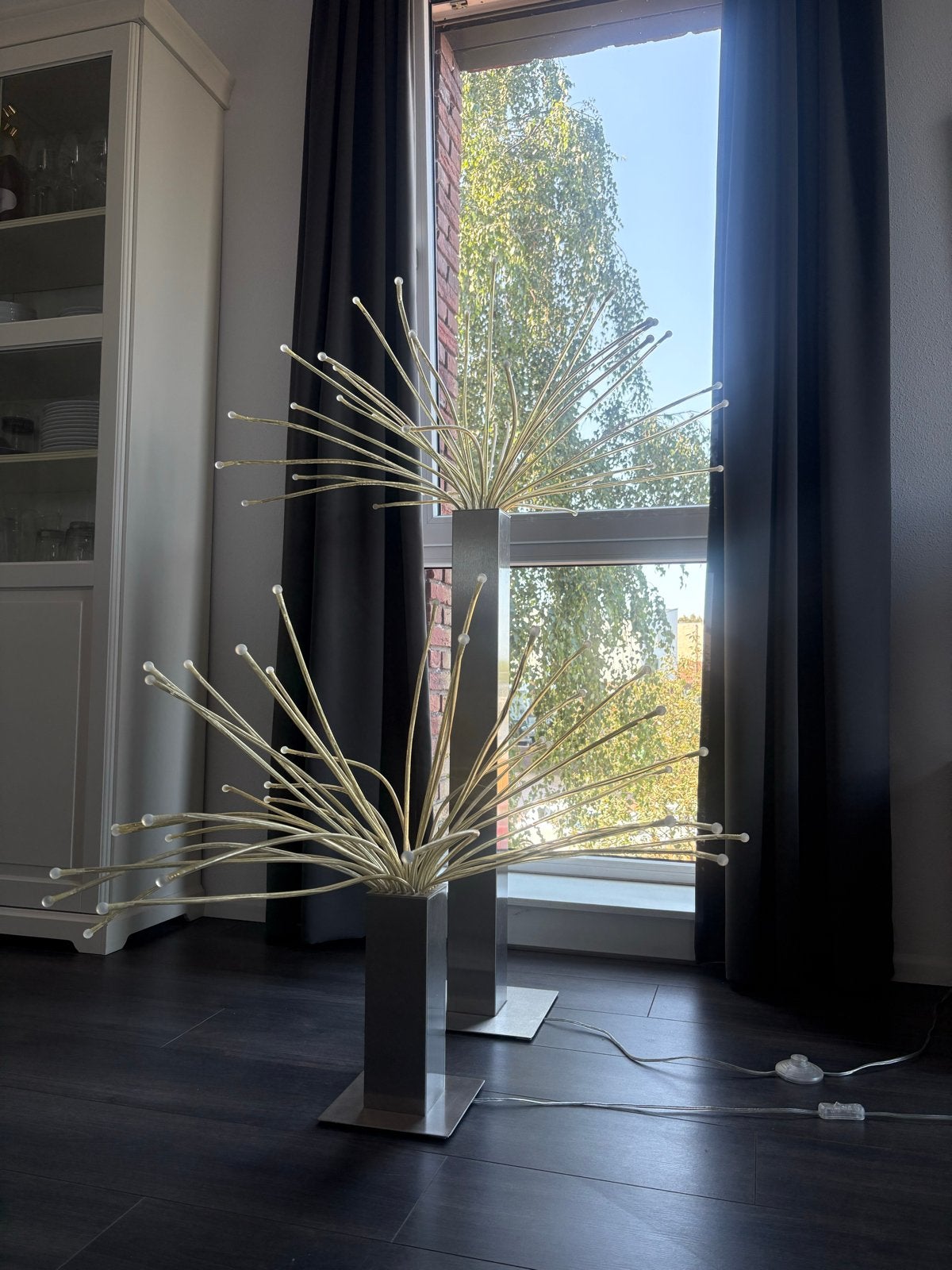 Set van 2 moderne vloerlampen - 'Sputnik' stijl, Ophalen, Overige fittingen, Zo goed als nieuw, Minder dan 100 cm