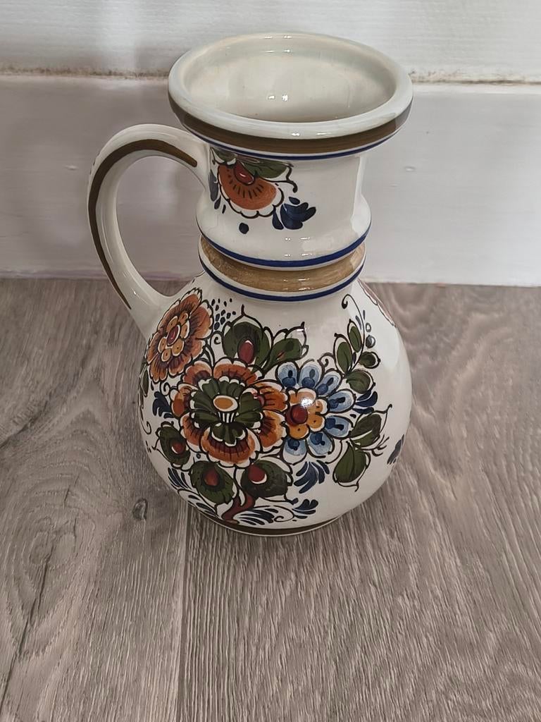 Flora Keramiek Delft Polychroom Handwerk Vaas/Kruik, Antiek en Kunst, Ophalen of Verzenden