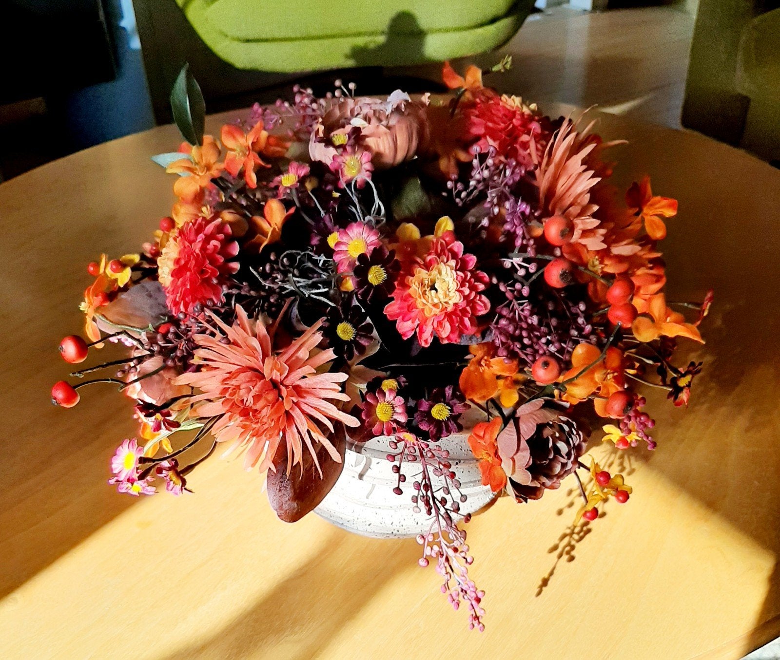 herfstboeket kunstbloemen, Ophalen
