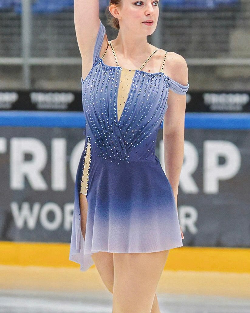 Schaatspakje blauw maat s/m, Maat 38/40 (M), Blauw, Ophalen of Verzenden, Zo goed als nieuw