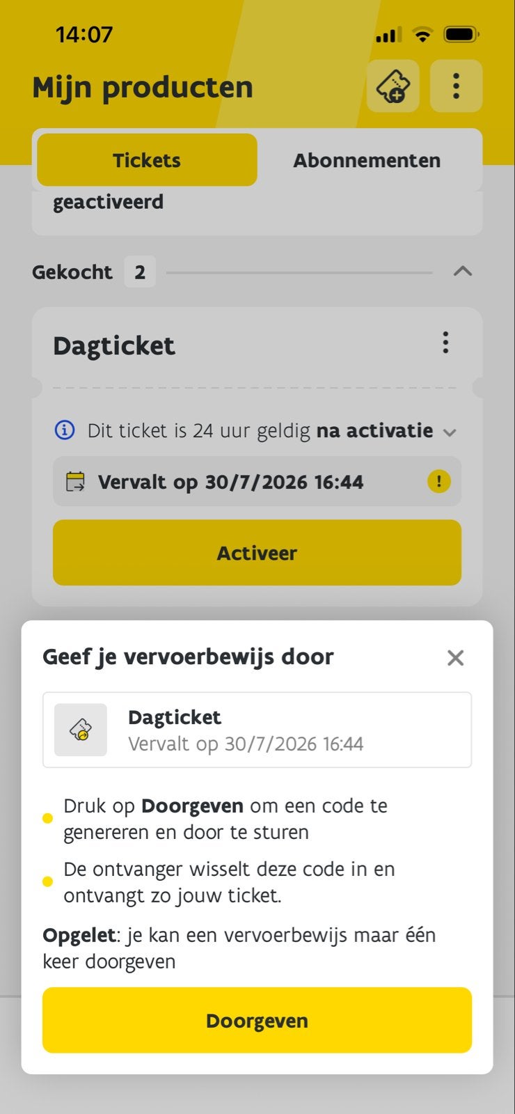Twee dagtickets openbaar vervoer door heel Antwerpen, Tickets en Kaartjes, Twee personen, Trein, Met bestemming of datum