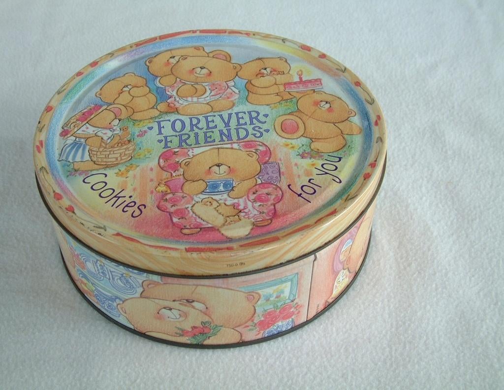 Vintage blik trommel forever friends cookies for you, Verzamelen, Blikken, Ophalen of Verzenden, Zo goed als nieuw, Overige