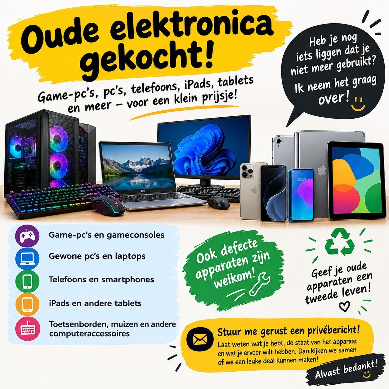 Oude elektronica gezocht!, Ophalen of Verzenden, Gebruikt