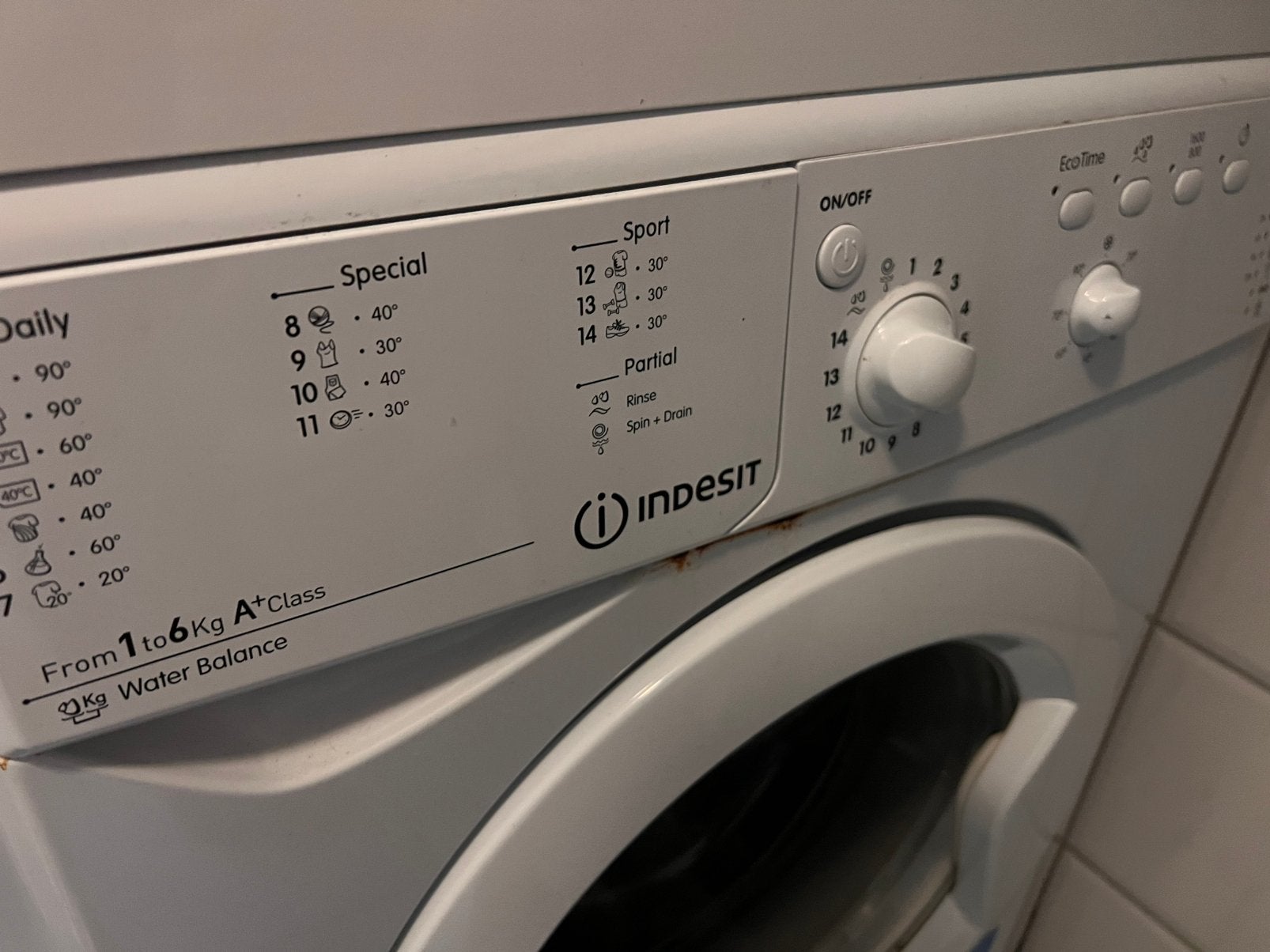 SPOED: Goede Indesit wasmachine (6kg) + gratis droger (7kg), Ophalen, Zo goed als nieuw, 85 tot 90 cm, 1200 tot 1600 toeren