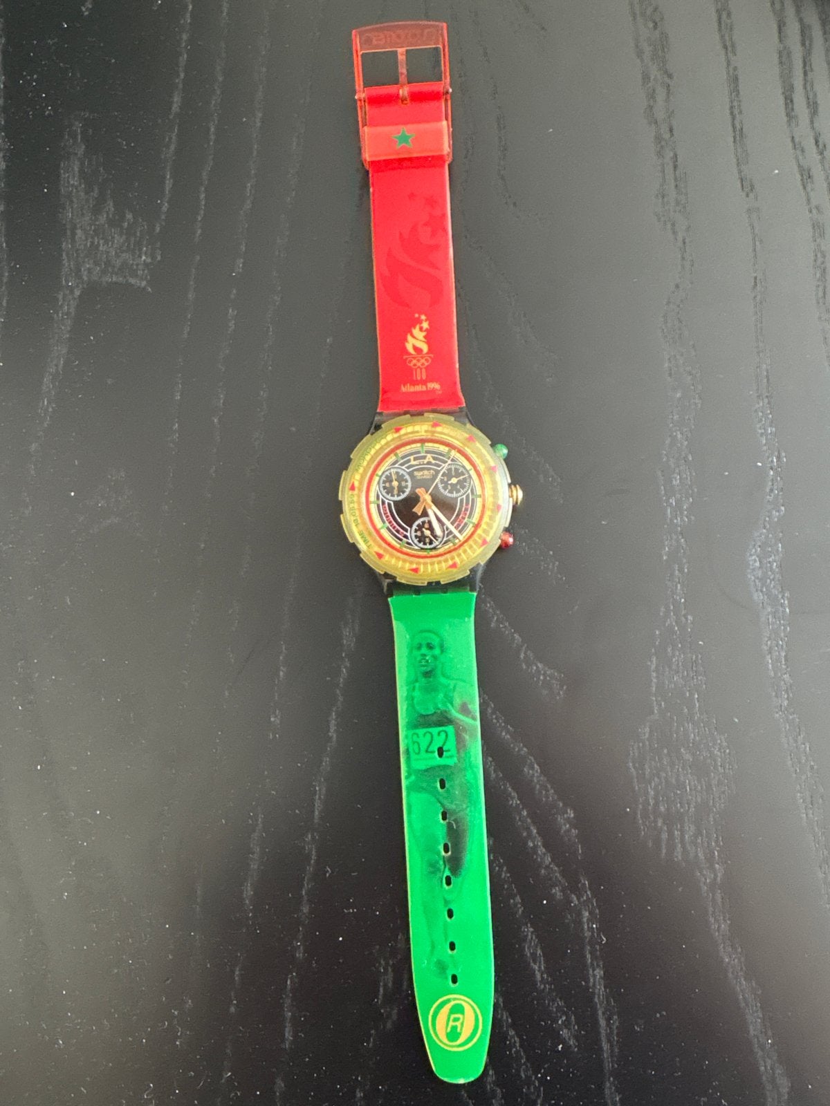 Swatch Atlanta 1996 Olympische Spelen Chronograaf Horloge, Kunststof, Gebruikt, Polshorloge, Swatch