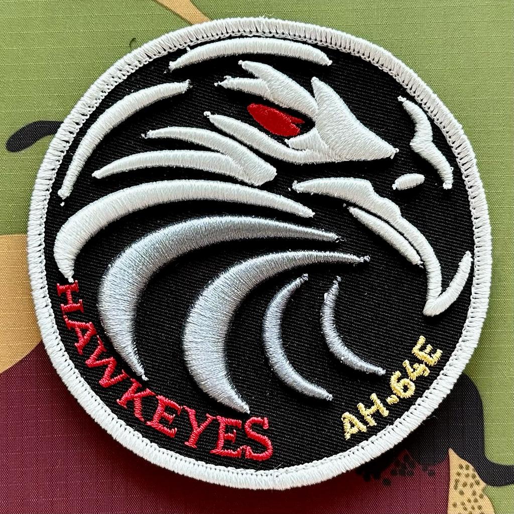 Patch RNLAF 301 SQN Hawkeyes AH-64E 3D, Ophalen of Verzenden, Luchtmacht, Nederland, Embleem of Badge