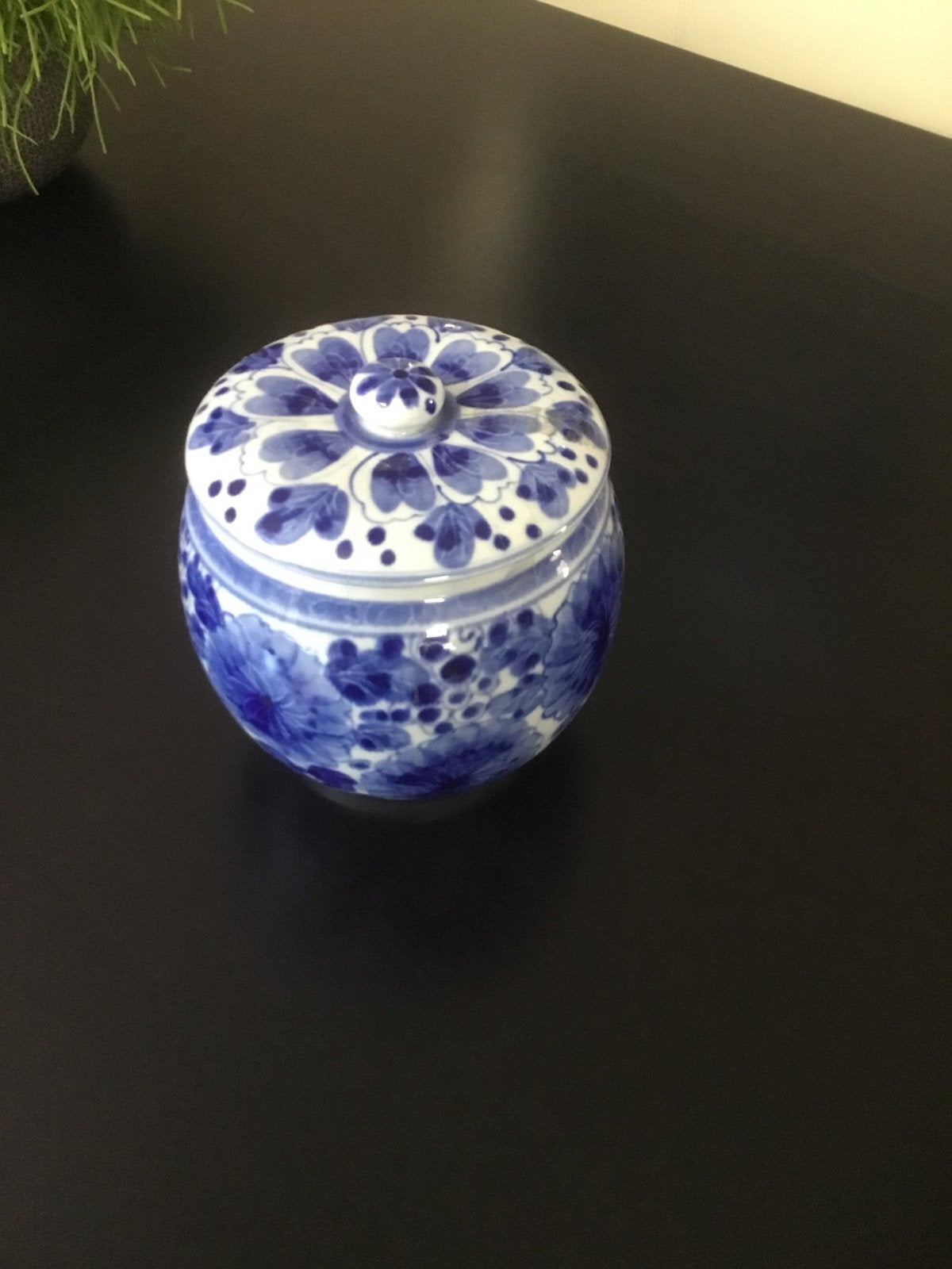 Gemberpot met deksel - Blauw wit decor, Antiek en Kunst, Ophalen of Verzenden