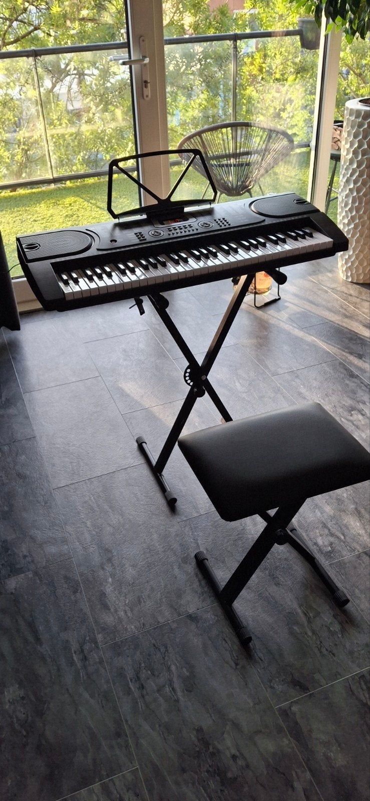Hengus A289 Keyboard met standaard en krukje, 61 toetsen, Nieuw, Aanslaggevoelig, Ophalen
