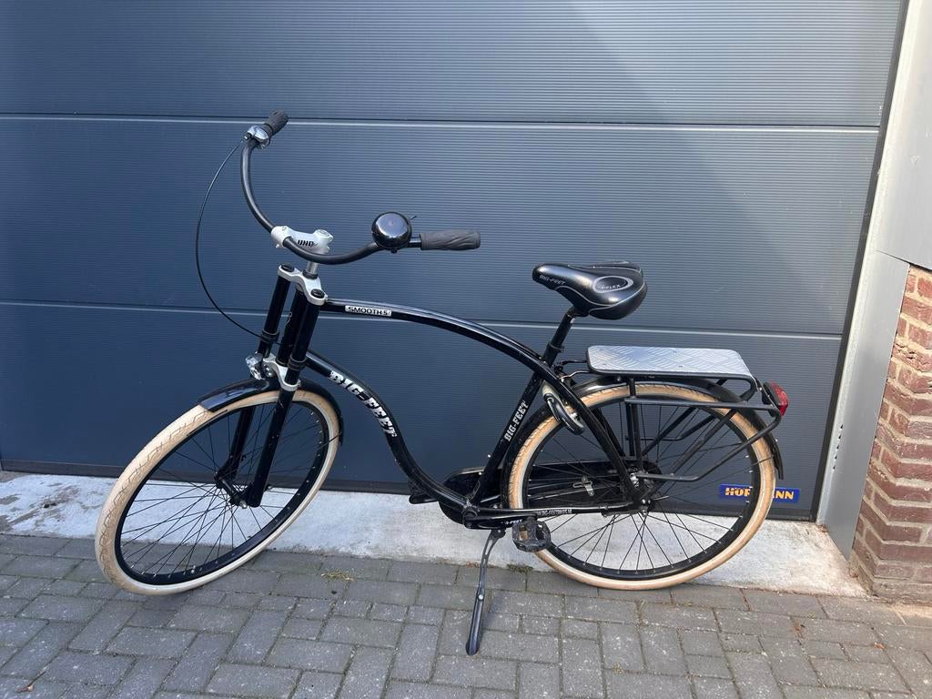 Big Feet Smooth S7 Herenfiets - Zwart met Crème Banden, Fietsen en Brommers, 53 tot 57 cm, Ophalen, Gebruikt, Overige merken