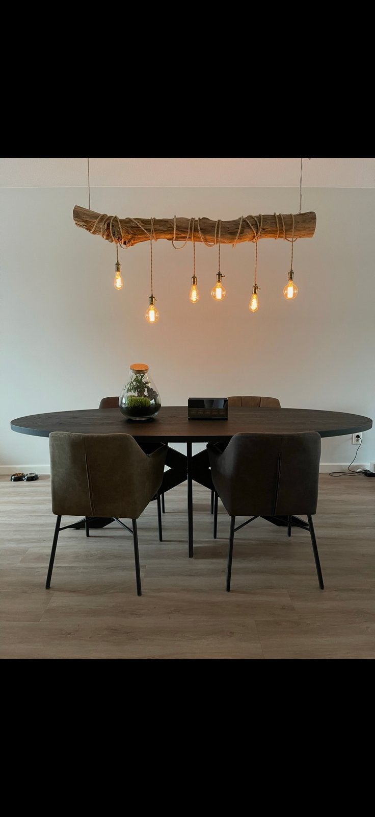 Boomstam hanglamp, Ophalen, Zo goed als nieuw, Hout