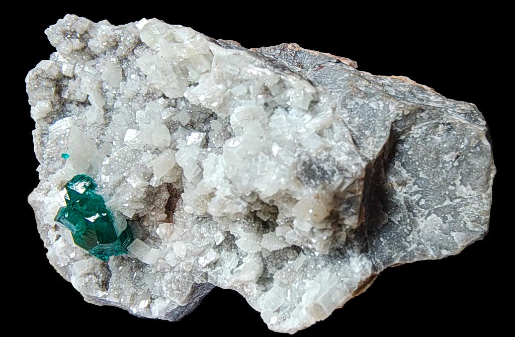 **TOP** DIOPTAAS op DOLOMIET uit de Tsumeb mijn, Namibië., Ophalen of Verzenden, Mineraal