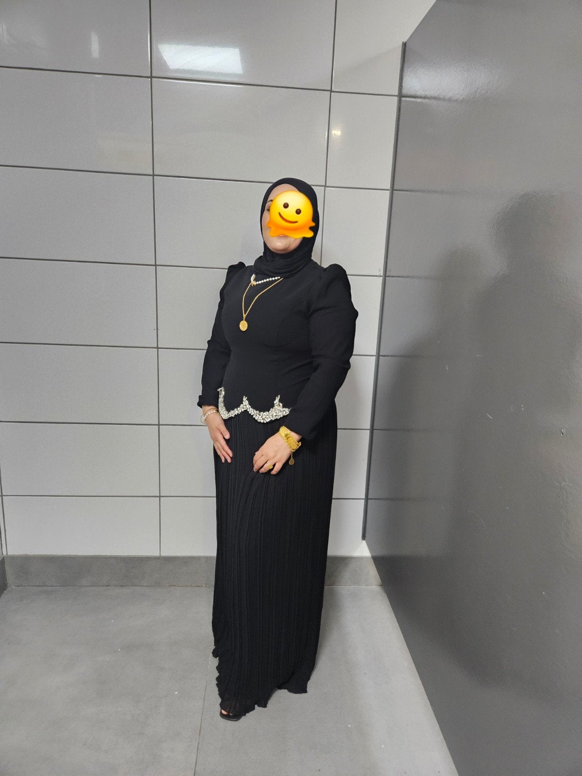 Elegante Zwarte Avondjurk met Strass - Maat 44, Kleding | Dames, Ophalen, Galajurk, Zwart, Garize
