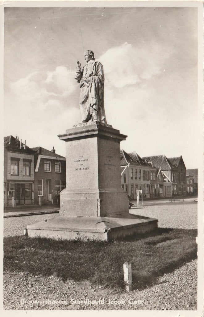 BROUWERSHAVEN Standbeeld Jacob Cats, Verzenden, 1920 tot 1940, Ongelopen, Zeeland