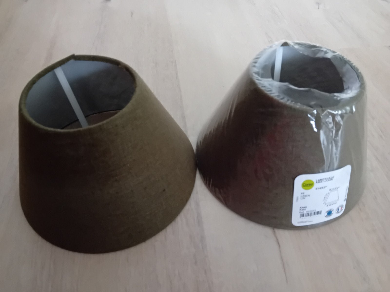 2 linnen lampen kappen, Huis en Inrichting, Ophalen of Verzenden, Nieuw, Rond