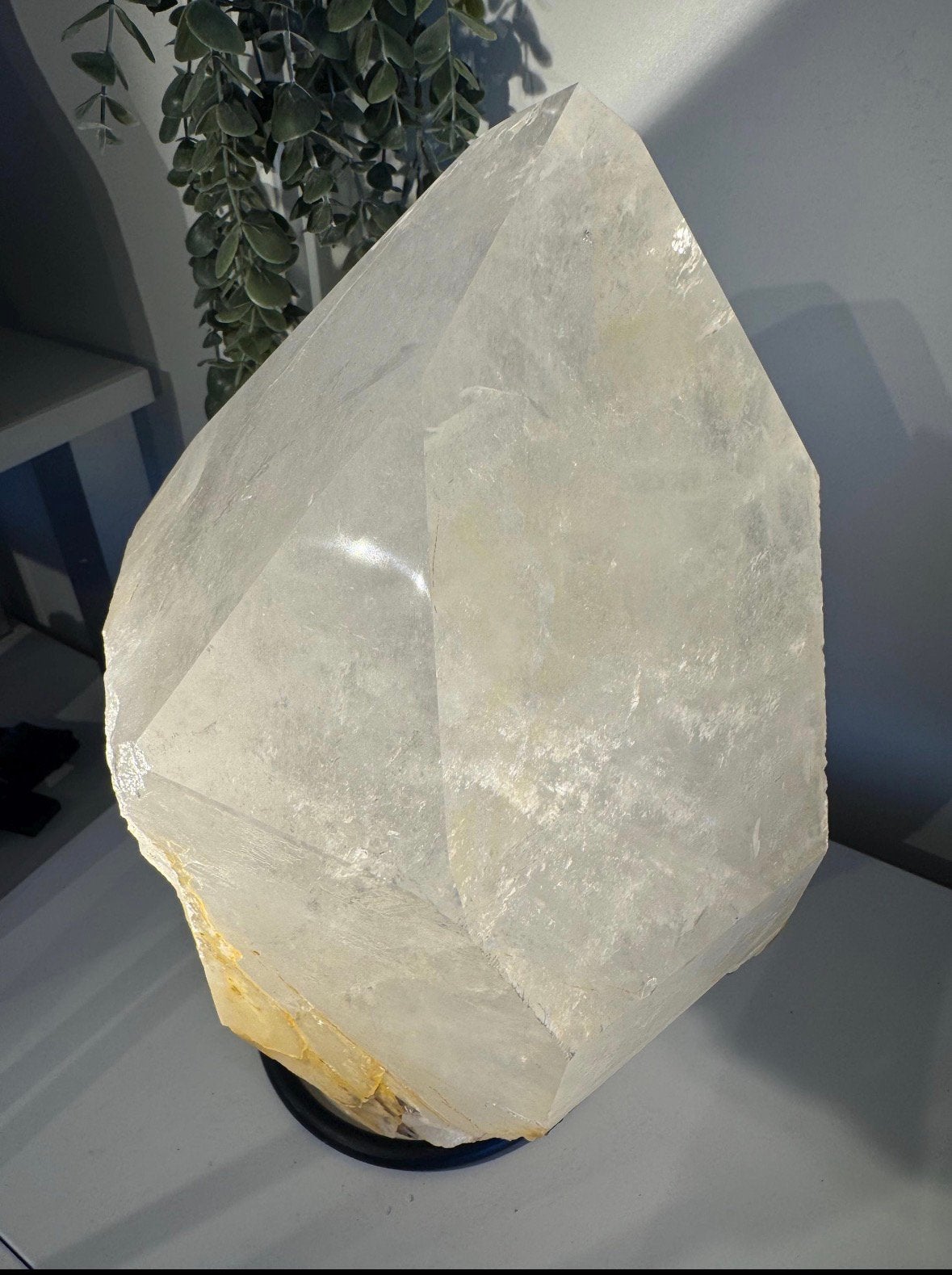 Bergkristal XL 11kg punt op standaard, Ophalen of Verzenden