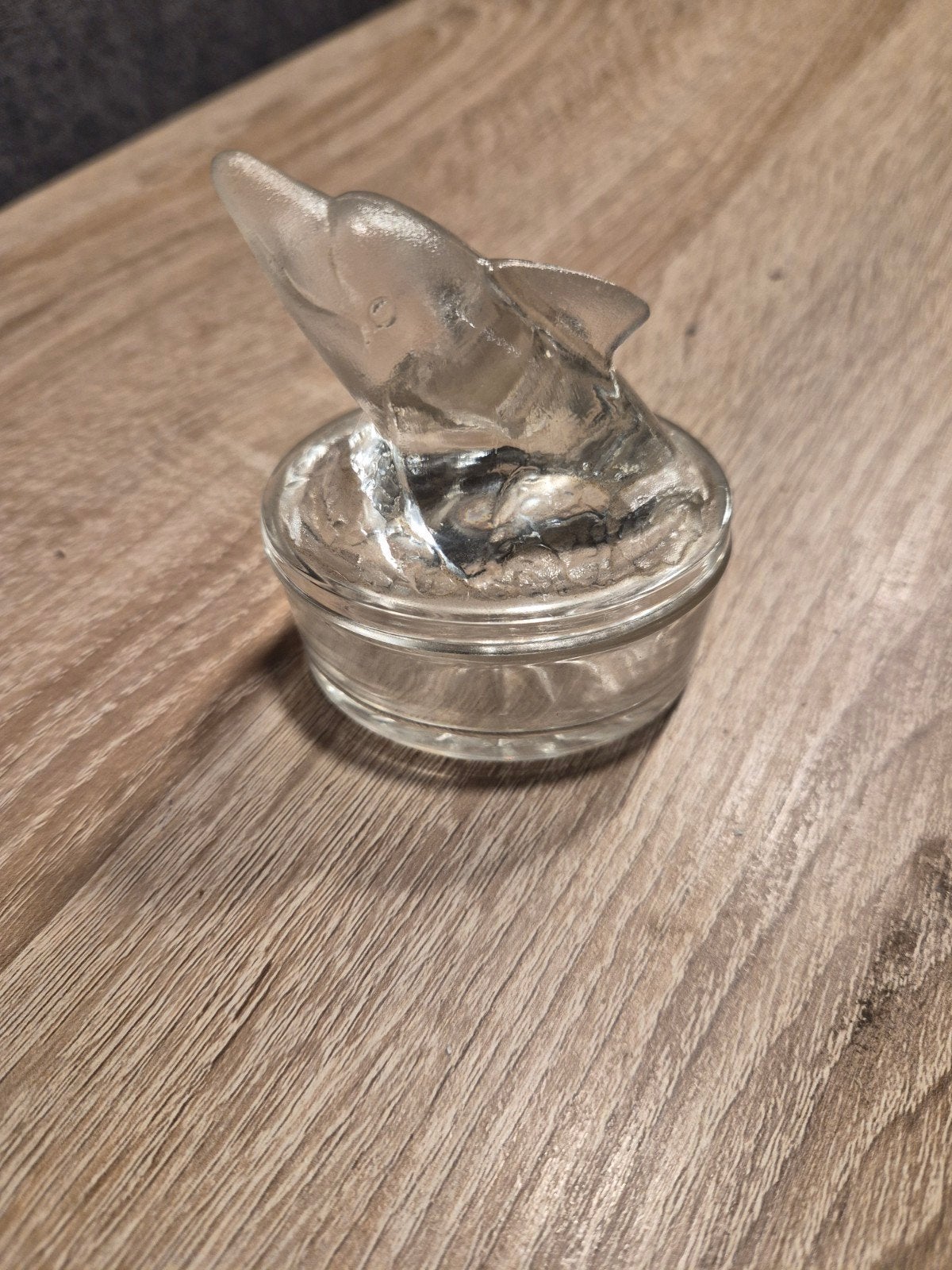 Te koop glazen dolfijn sieradendoosje, Ophalen of Verzenden