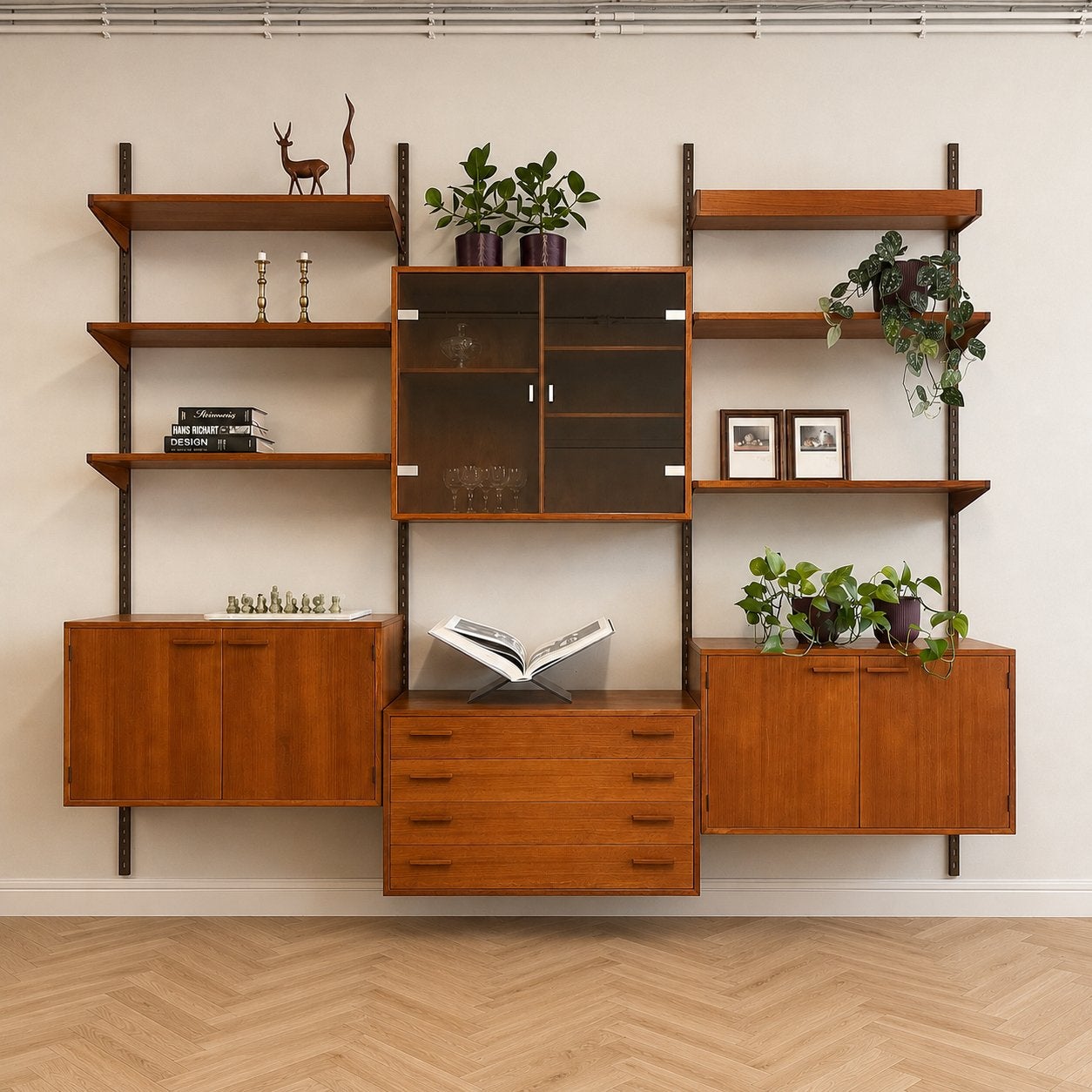 - Vintage wandmeubel •Kai Kristiansen• 2/2, 250 tot 300 cm, Gebruikt, 200 cm of meer, .