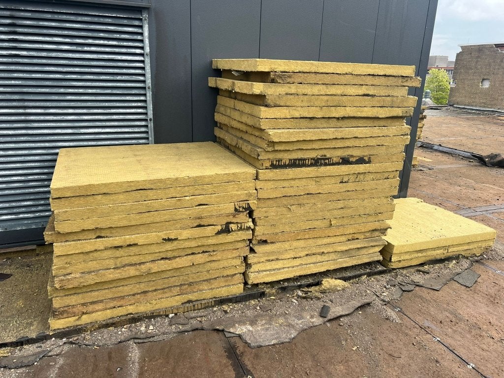 Gebruikte harde persing steenwolplaten 1,2mx1m en D=10cm, Ophalen, Dakisolatie, 4 tot 8 cm, Gebruikt