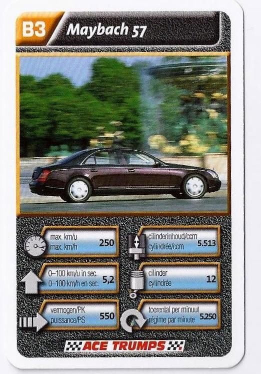 Kw1371 autokaartje B3 maybach 57, Ophalen of Verzenden, Zo goed als nieuw, Auto's