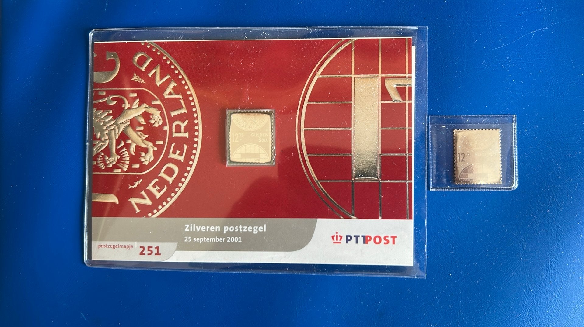 2x zilveren postzegels van fl. 12,75 zie omschrijving, Postzegels en Munten, Verzenden, Na 1940, Postfris