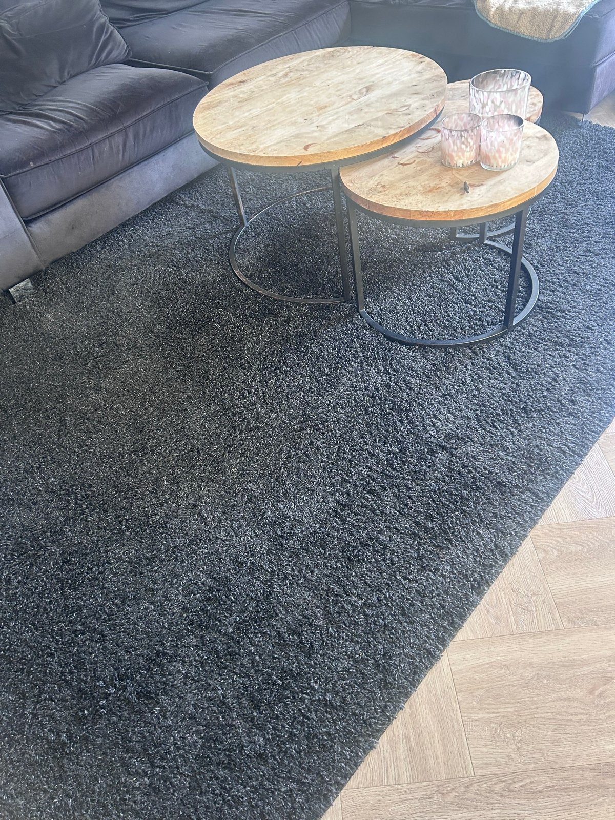 Zwart vloerkleed 200x300 cm - Hoogpolig en Modern, Ophalen, Gebruikt, Zwart, 200 cm of meer