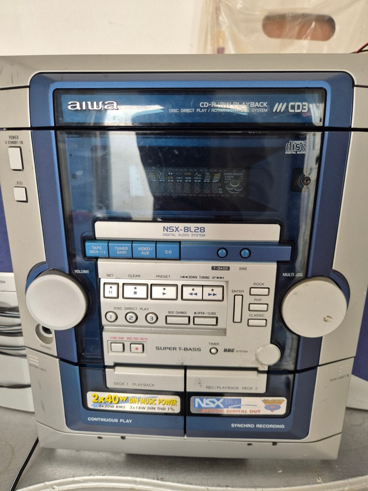Aiwa Stereotoren met Dubbel Cassettedeck en CD-wissel, Ophalen, Zo goed als nieuw, Cassettedeck, Overige merken