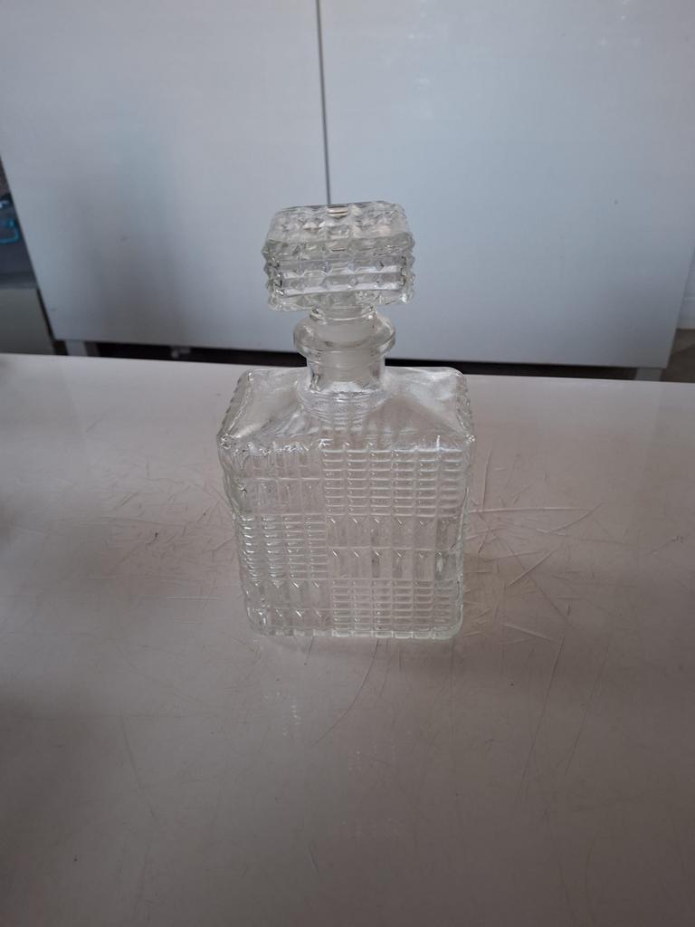 Vintage Glazen Karaf met Patroon, Antiek en Kunst, Antiek | Glas en Kristal, Ophalen of Verzenden