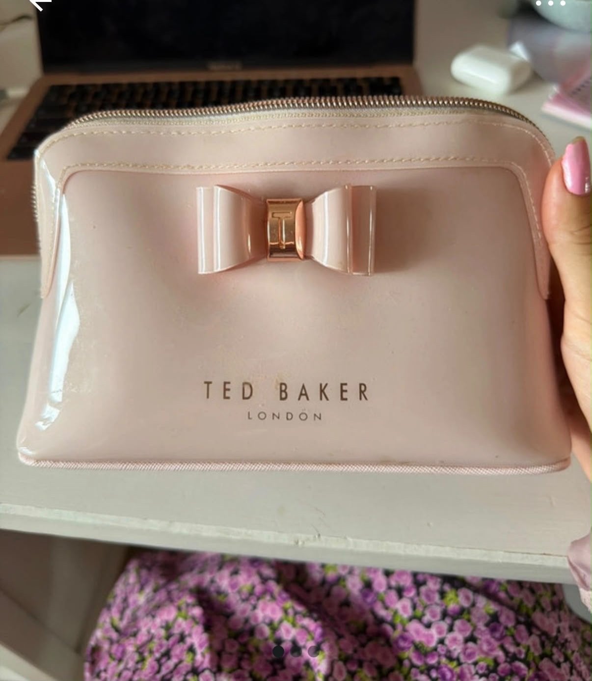 Ted Baker Toilet Tasje Roze met Strikje, Ophalen of Verzenden, Zo goed als nieuw, Roze, Dame