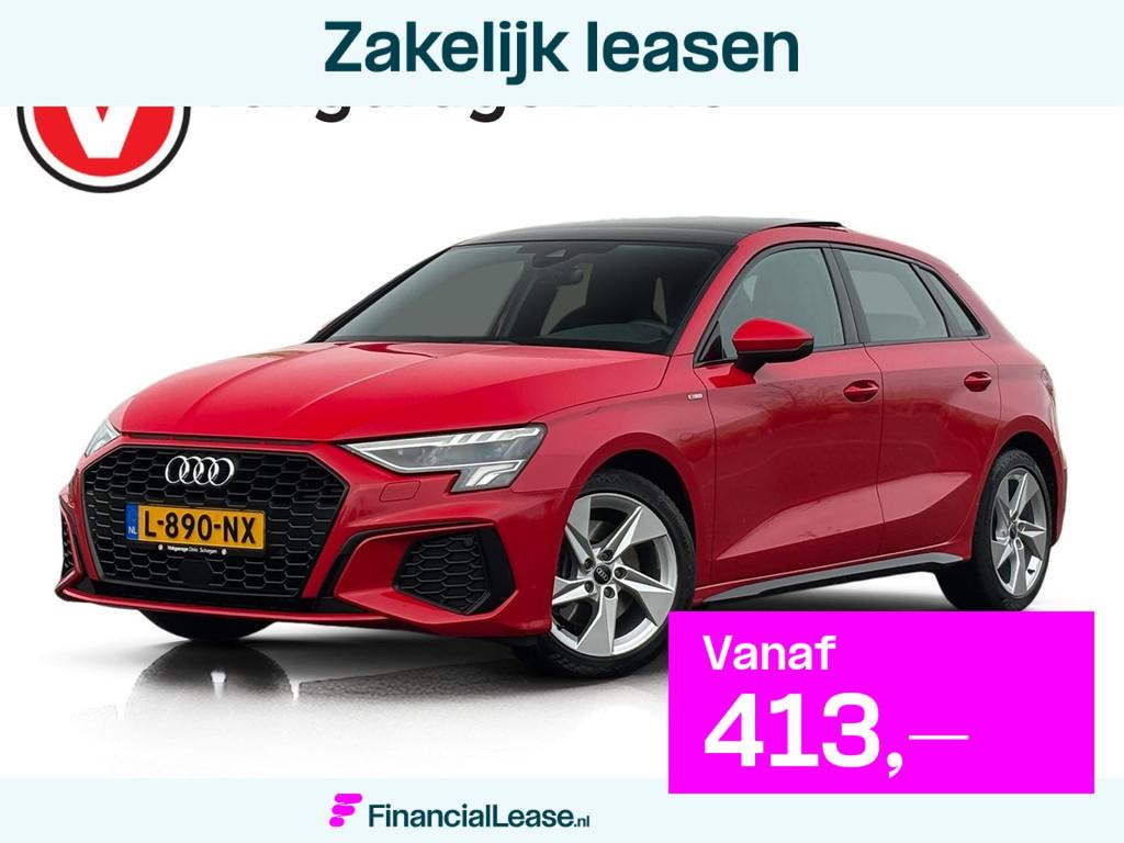 Audi A3 Sportback 35 TFSI 2x S-Line ✅ Pano ✅ LED ✅ Cam, 4 cilinders, 150 pk, Leder en Stof, Origineel Nederlands